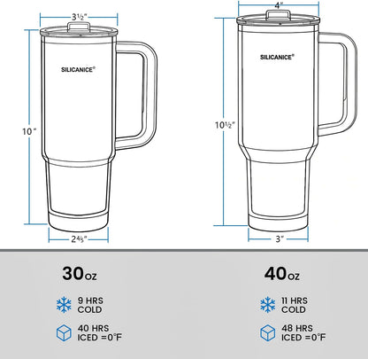 30oz Hygienic Insulated Tumbler with Handle — 100% Leakproof Lid with Removable Spout & Straw, Reinforced Vacuum-Protection Base, Cup Holder Friendly, for Travel/Gym/Office- Black