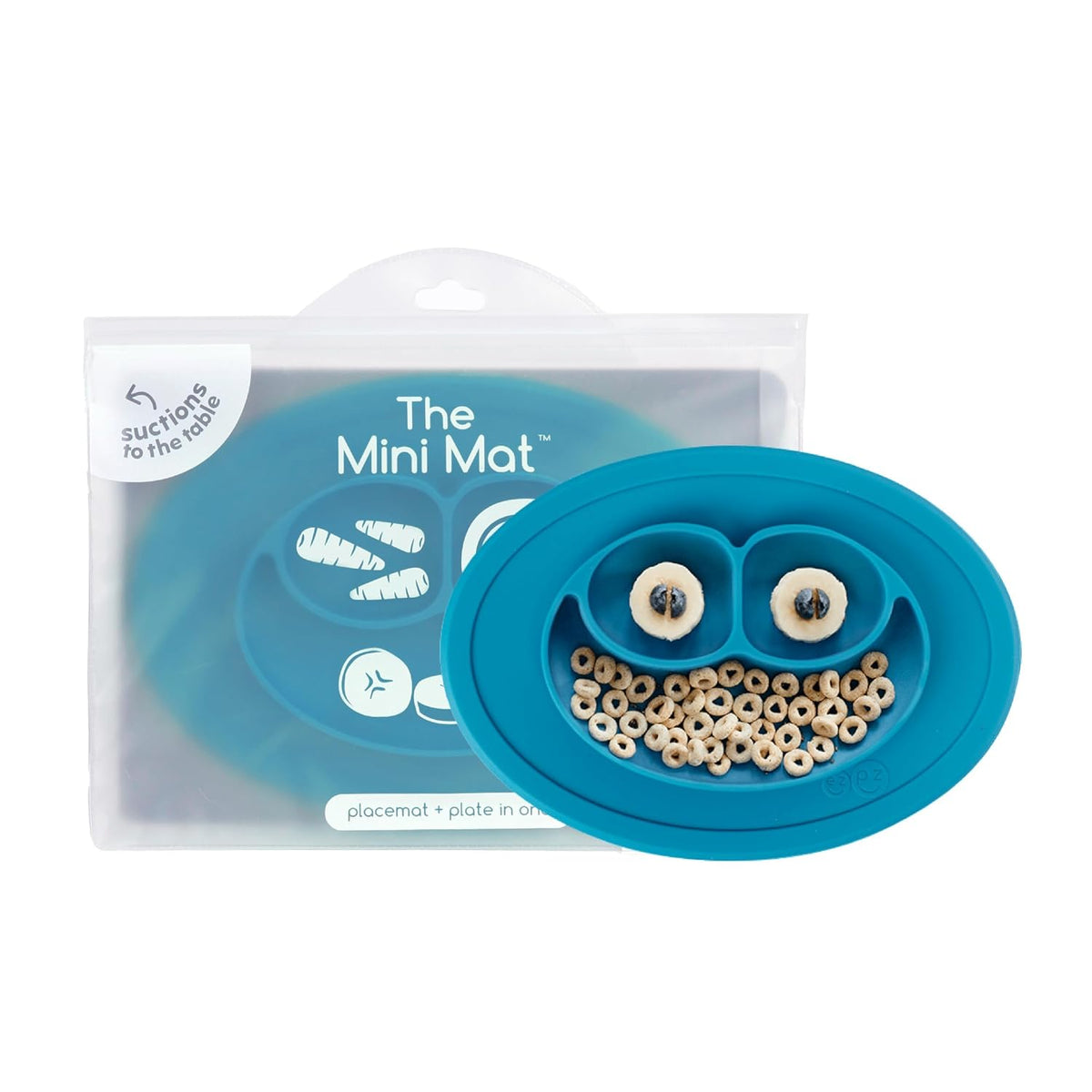 Mini Mat (Blue) + Mini Utensils (Fork & Spoon in Blue) - Toddler essentials mat and spoon