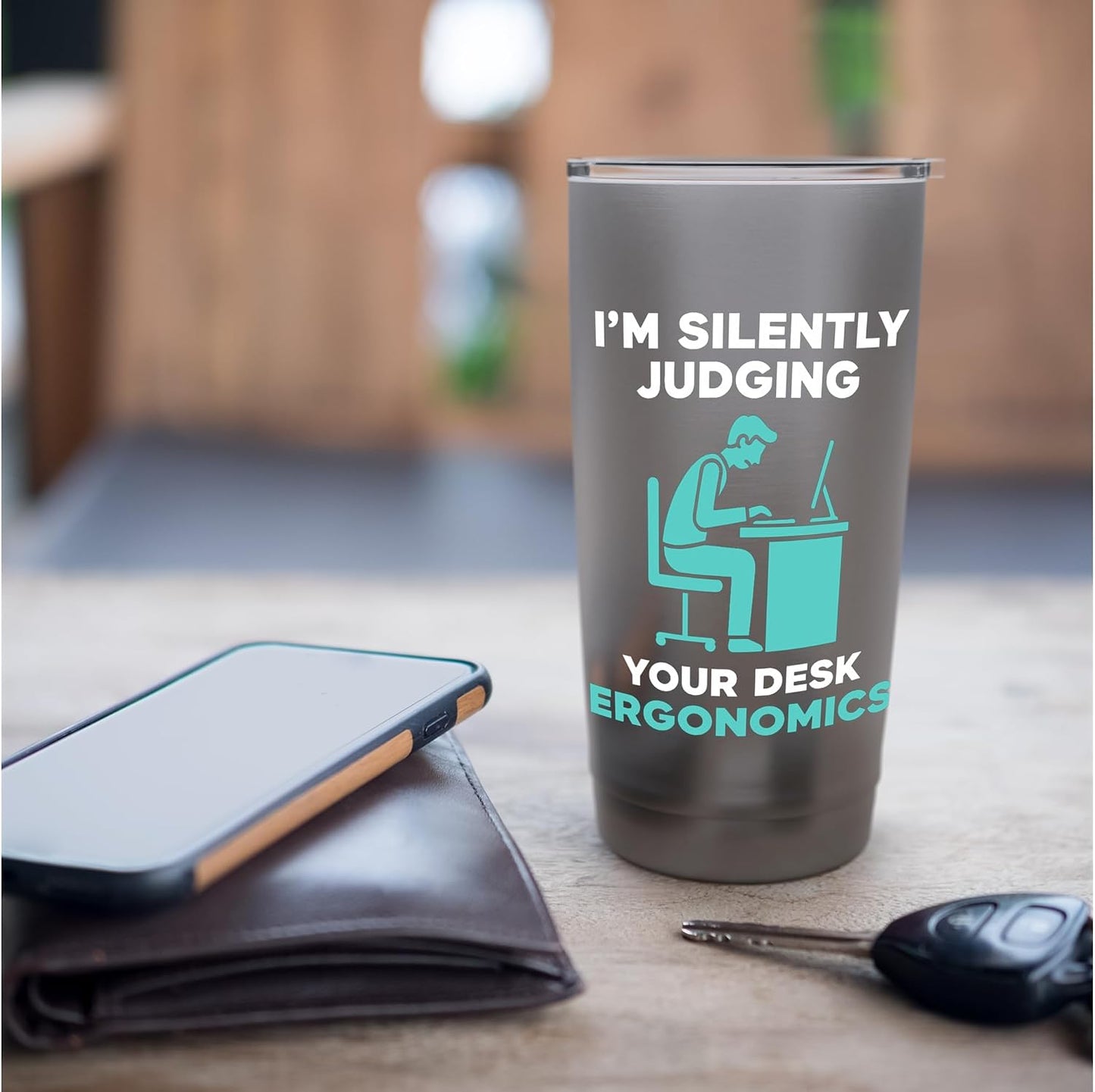 Silently Judging Desk Ergonomics Stainless Steel Insulated Tumbler