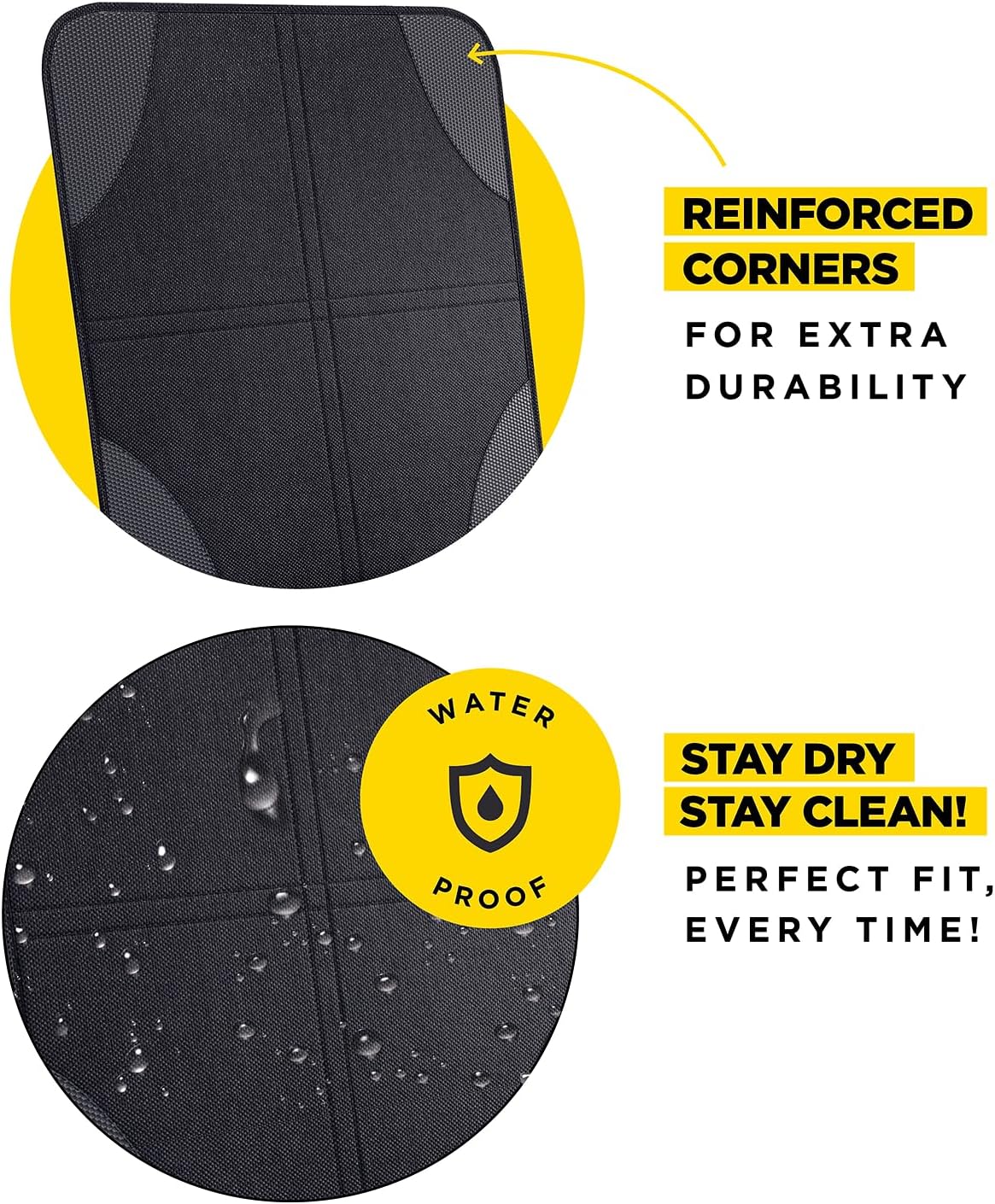 Back Seat Cover for Kids, 2 Pack X-Large Waterproof Kick Mats Backseat Protector, Durable Car Seat Back Protectors for Vehicles to Protect from Dirt, Mud & Scratches, Fits Most SUVs and Vans