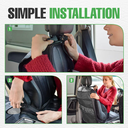 Back Seat Cover for Kids, 2 Pack X-Large Waterproof Kick Mats Backseat Protector, Durable Car Seat Back Protectors for Vehicles to Protect from Dirt, Mud & Scratches, Fits Most SUVs and Vans
