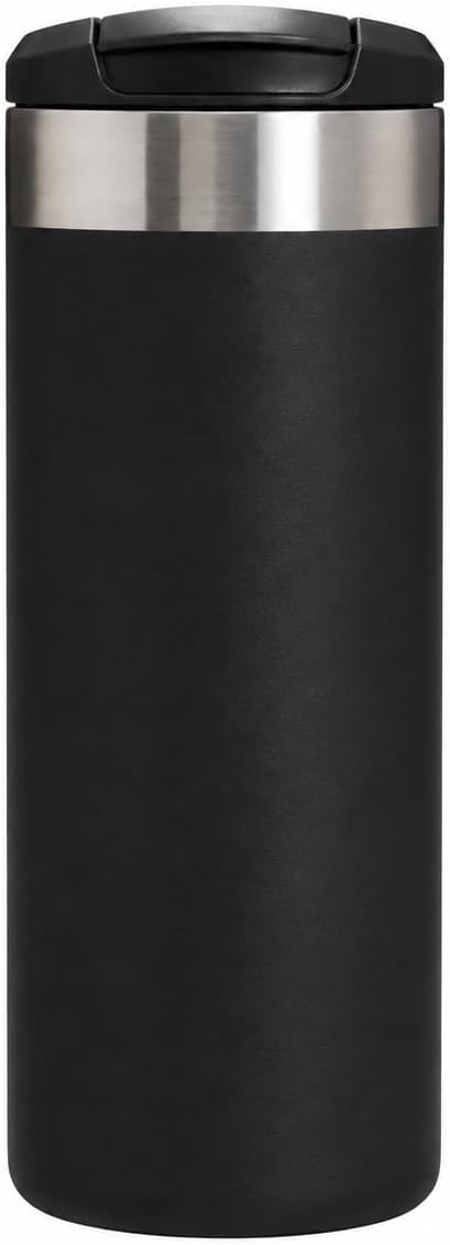16 oz Insulated Coffee Travel Mug with Flip Lid, Stainless Steel Vacuum Tumbler, Leak-Resistant Double Wall Thermal Cup for Hot & Cold Drinks, Cream White