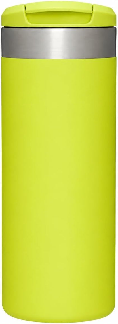 16 oz Insulated Coffee Travel Mug with Flip Lid, Stainless Steel Vacuum Tumbler, Leak-Resistant Double Wall Thermal Cup for Hot & Cold Drinks, Cream White