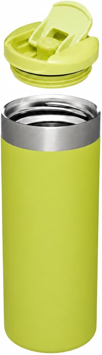 16 oz Insulated Coffee Travel Mug with Flip Lid, Stainless Steel Vacuum Tumbler, Leak-Resistant Double Wall Thermal Cup for Hot & Cold Drinks, Cream White
