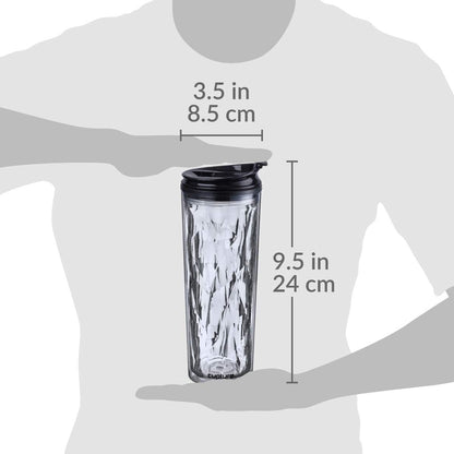 Crystal Click & Seal Shake Tumbler Cup for Hot or Cold Drinks - 22 oz (Purple Amethyst)