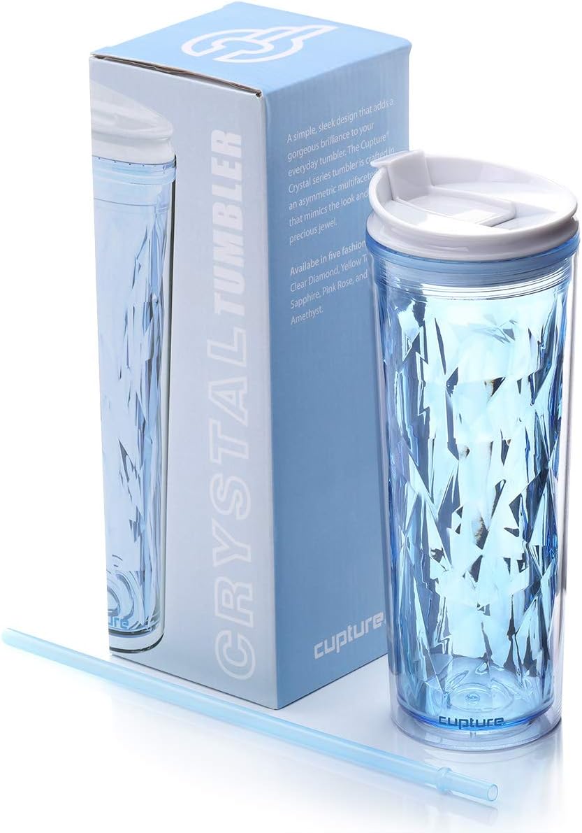 Crystal Click & Seal Shake Tumbler Cup for Hot or Cold Drinks - 22 oz (Purple Amethyst)