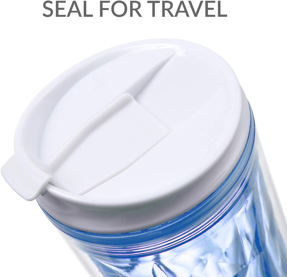 Crystal Click & Seal Shake Tumbler Cup for Hot or Cold Drinks - 22 oz (Purple Amethyst)