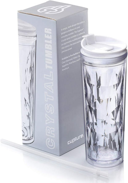Crystal Click & Seal Shake Tumbler Cup for Hot or Cold Drinks - 22 oz (Purple Amethyst)