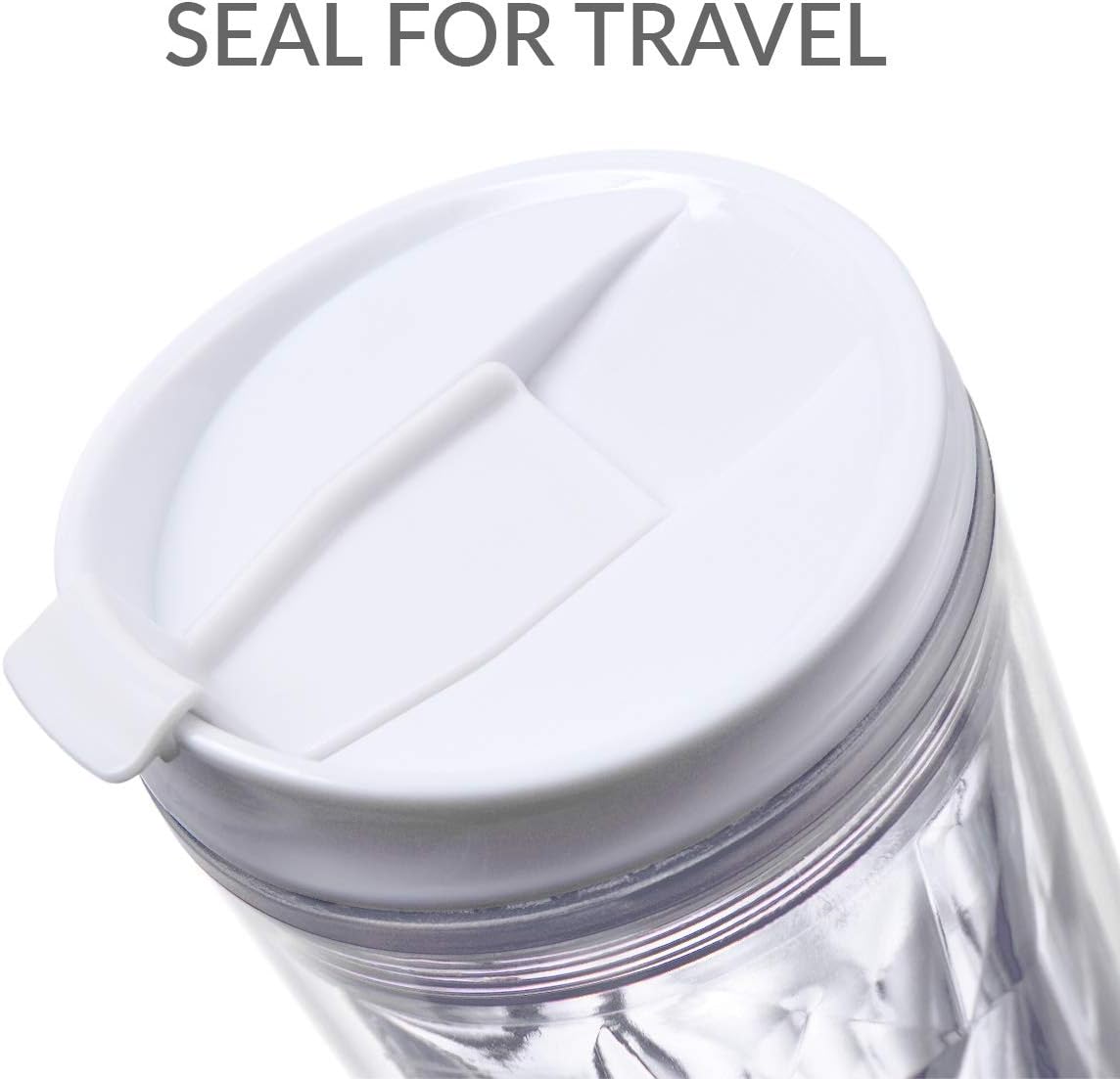 Crystal Click & Seal Shake Tumbler Cup for Hot or Cold Drinks - 22 oz (Purple Amethyst)