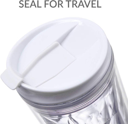 Crystal Click & Seal Shake Tumbler Cup for Hot or Cold Drinks - 22 oz (Purple Amethyst)