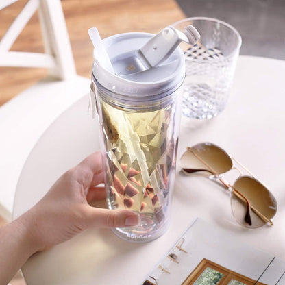 Crystal Click & Seal Shake Tumbler Cup for Hot or Cold Drinks - 22 oz (Purple Amethyst)