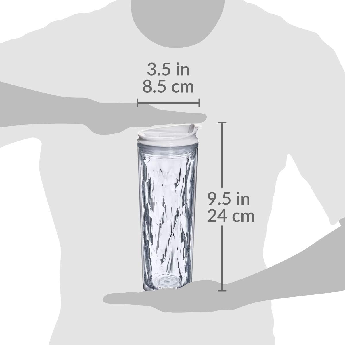 Crystal Click & Seal Shake Tumbler Cup for Hot or Cold Drinks - 22 oz (Purple Amethyst)