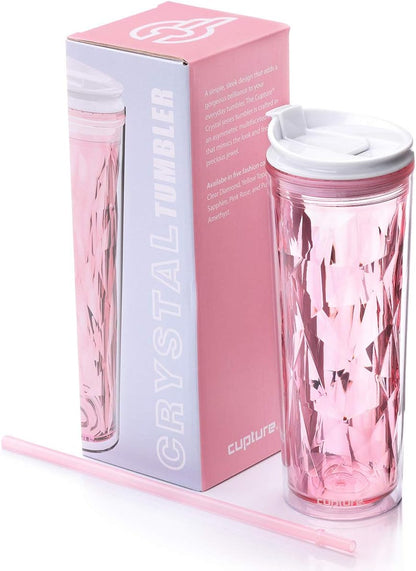Crystal Click & Seal Shake Tumbler Cup for Hot or Cold Drinks - 22 oz (Purple Amethyst)