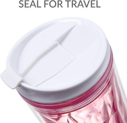Crystal Click & Seal Shake Tumbler Cup for Hot or Cold Drinks - 22 oz (Purple Amethyst)