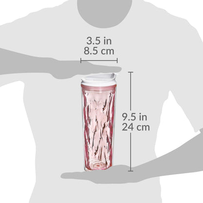 Crystal Click & Seal Shake Tumbler Cup for Hot or Cold Drinks - 22 oz (Purple Amethyst)