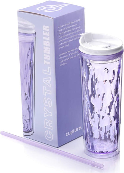 Crystal Click & Seal Shake Tumbler Cup for Hot or Cold Drinks - 22 oz (Purple Amethyst)