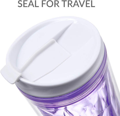 Crystal Click & Seal Shake Tumbler Cup for Hot or Cold Drinks - 22 oz (Purple Amethyst)