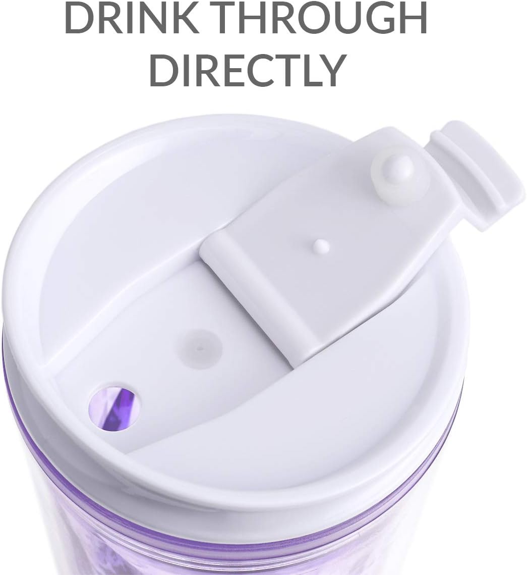 Crystal Click & Seal Shake Tumbler Cup for Hot or Cold Drinks - 22 oz (Purple Amethyst)