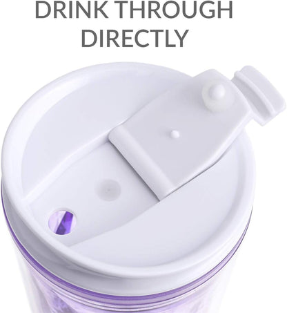 Crystal Click & Seal Shake Tumbler Cup for Hot or Cold Drinks - 22 oz (Purple Amethyst)