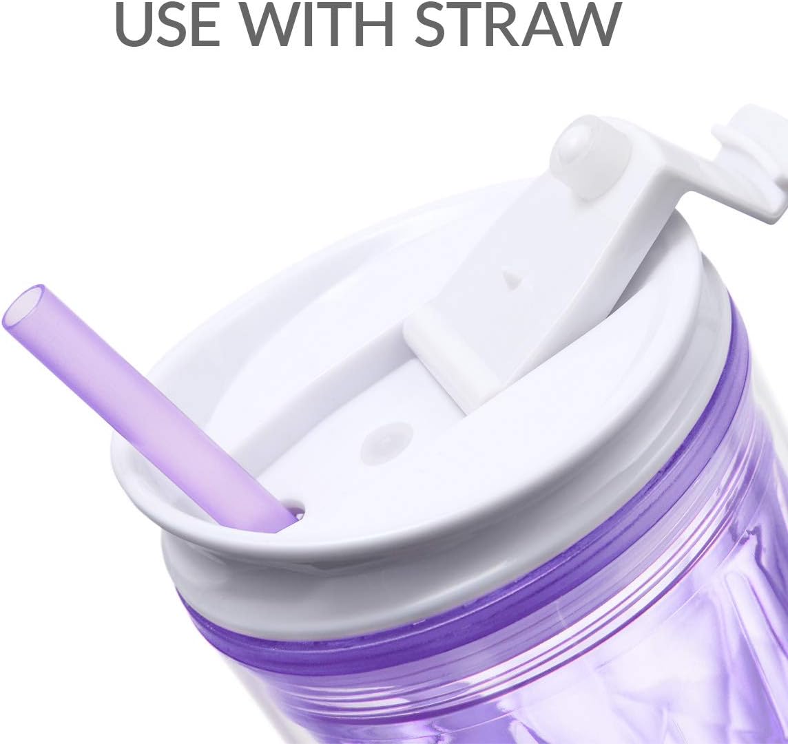 Crystal Click & Seal Shake Tumbler Cup for Hot or Cold Drinks - 22 oz (Purple Amethyst)