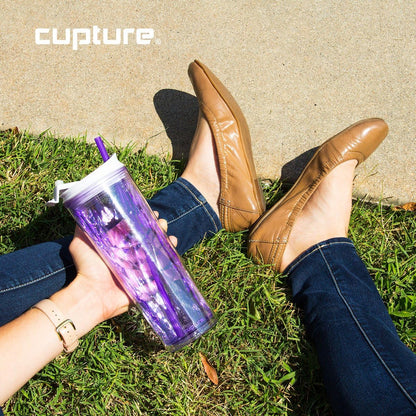 Crystal Click & Seal Shake Tumbler Cup for Hot or Cold Drinks - 22 oz (Purple Amethyst)