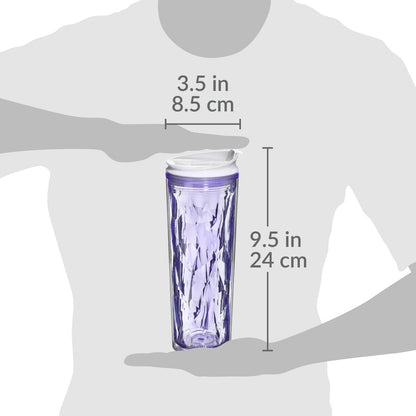 Crystal Click & Seal Shake Tumbler Cup for Hot or Cold Drinks - 22 oz (Purple Amethyst)