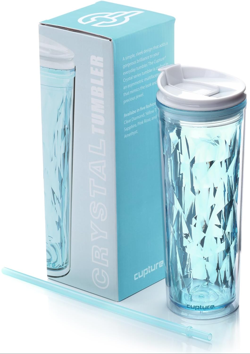 Crystal Click & Seal Shake Tumbler Cup for Hot or Cold Drinks - 22 oz (Purple Amethyst)