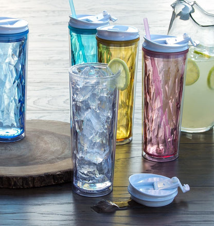 Crystal Click & Seal Shake Tumbler Cup for Hot or Cold Drinks - 22 oz (Purple Amethyst)