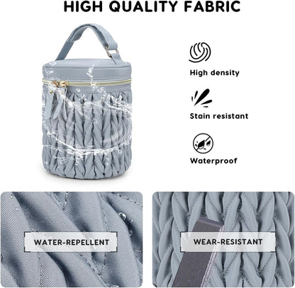 Multifunctional Insulated Baby Bottle Bag,Waterproof Thermal Bottle Tote Bag Portable Travel Breastmilk Cooler Bags Milk Bottles Holder Storage Bags for Daycare Outdoor(Khaki)