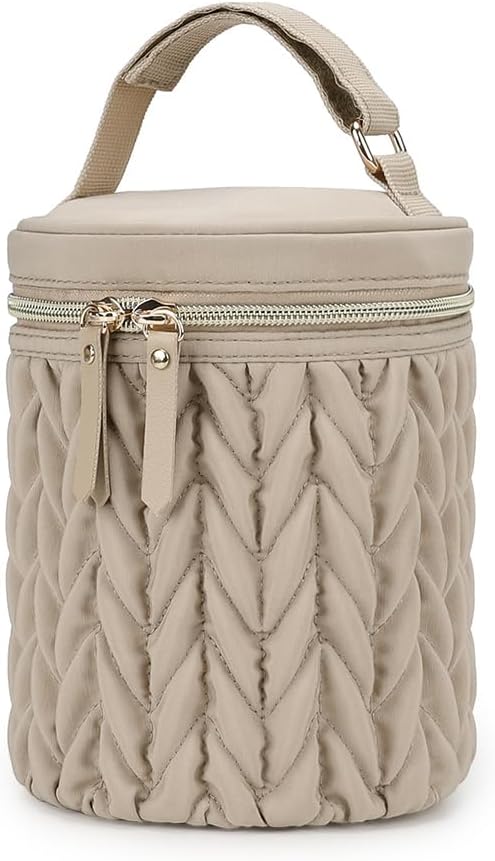 Multifunctional Insulated Baby Bottle Bag,Waterproof Thermal Bottle Tote Bag Portable Travel Breastmilk Cooler Bags Milk Bottles Holder Storage Bags for Daycare Outdoor(Khaki)