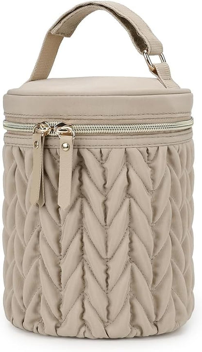 Multifunctional Insulated Baby Bottle Bag,Waterproof Thermal Bottle Tote Bag Portable Travel Breastmilk Cooler Bags Milk Bottles Holder Storage Bags for Daycare Outdoor(Khaki)
