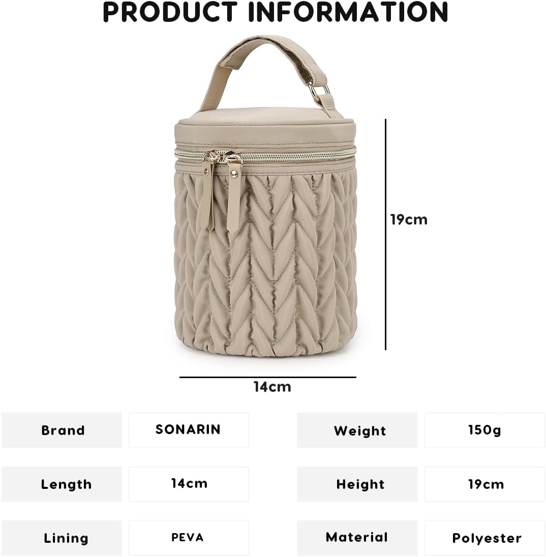 Multifunctional Insulated Baby Bottle Bag,Waterproof Thermal Bottle Tote Bag Portable Travel Breastmilk Cooler Bags Milk Bottles Holder Storage Bags for Daycare Outdoor(Khaki)