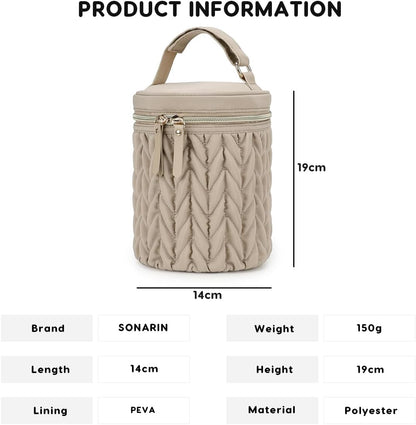 Multifunctional Insulated Baby Bottle Bag,Waterproof Thermal Bottle Tote Bag Portable Travel Breastmilk Cooler Bags Milk Bottles Holder Storage Bags for Daycare Outdoor(Khaki)