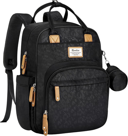 Diaper Bag Backpack-Multifunction Travel Baby Diaper Bag with Changing Pad, Insulated Bottle Holders & Pacifier Case, Large Capacity, Waterproof, Gray