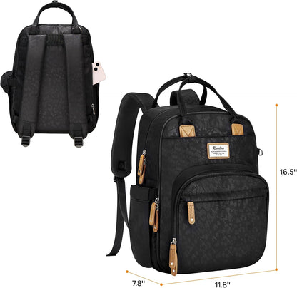 Diaper Bag Backpack-Multifunction Travel Baby Diaper Bag with Changing Pad, Insulated Bottle Holders & Pacifier Case, Large Capacity, Waterproof, Gray