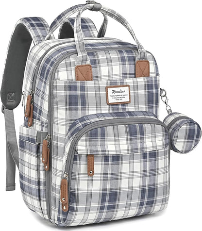Diaper Bag Backpack-Multifunction Travel Baby Diaper Bag with Changing Pad, Insulated Bottle Holders & Pacifier Case, Large Capacity, Waterproof, Gray