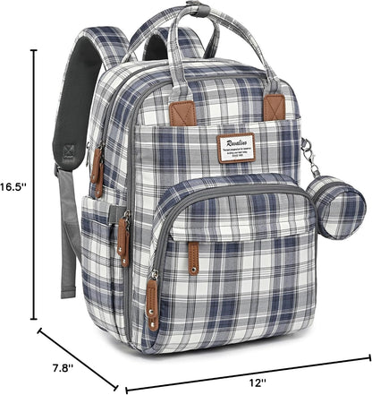 Diaper Bag Backpack-Multifunction Travel Baby Diaper Bag with Changing Pad, Insulated Bottle Holders & Pacifier Case, Large Capacity, Waterproof, Gray