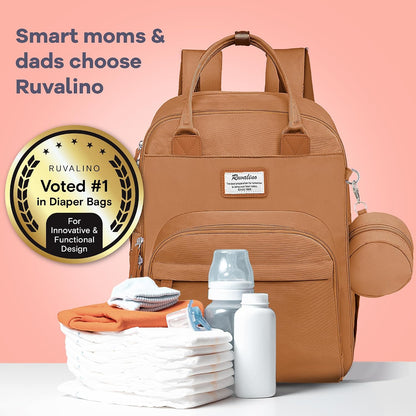 Diaper Bag Backpack-Multifunction Travel Baby Diaper Bag with Changing Pad, Insulated Bottle Holders & Pacifier Case, Large Capacity, Waterproof, Gray