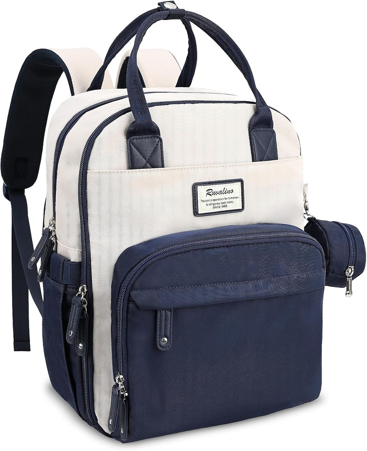Diaper Bag Backpack-Multifunction Travel Baby Diaper Bag with Changing Pad, Insulated Bottle Holders & Pacifier Case, Large Capacity, Waterproof, Gray