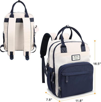 Diaper Bag Backpack-Multifunction Travel Baby Diaper Bag with Changing Pad, Insulated Bottle Holders & Pacifier Case, Large Capacity, Waterproof, Gray