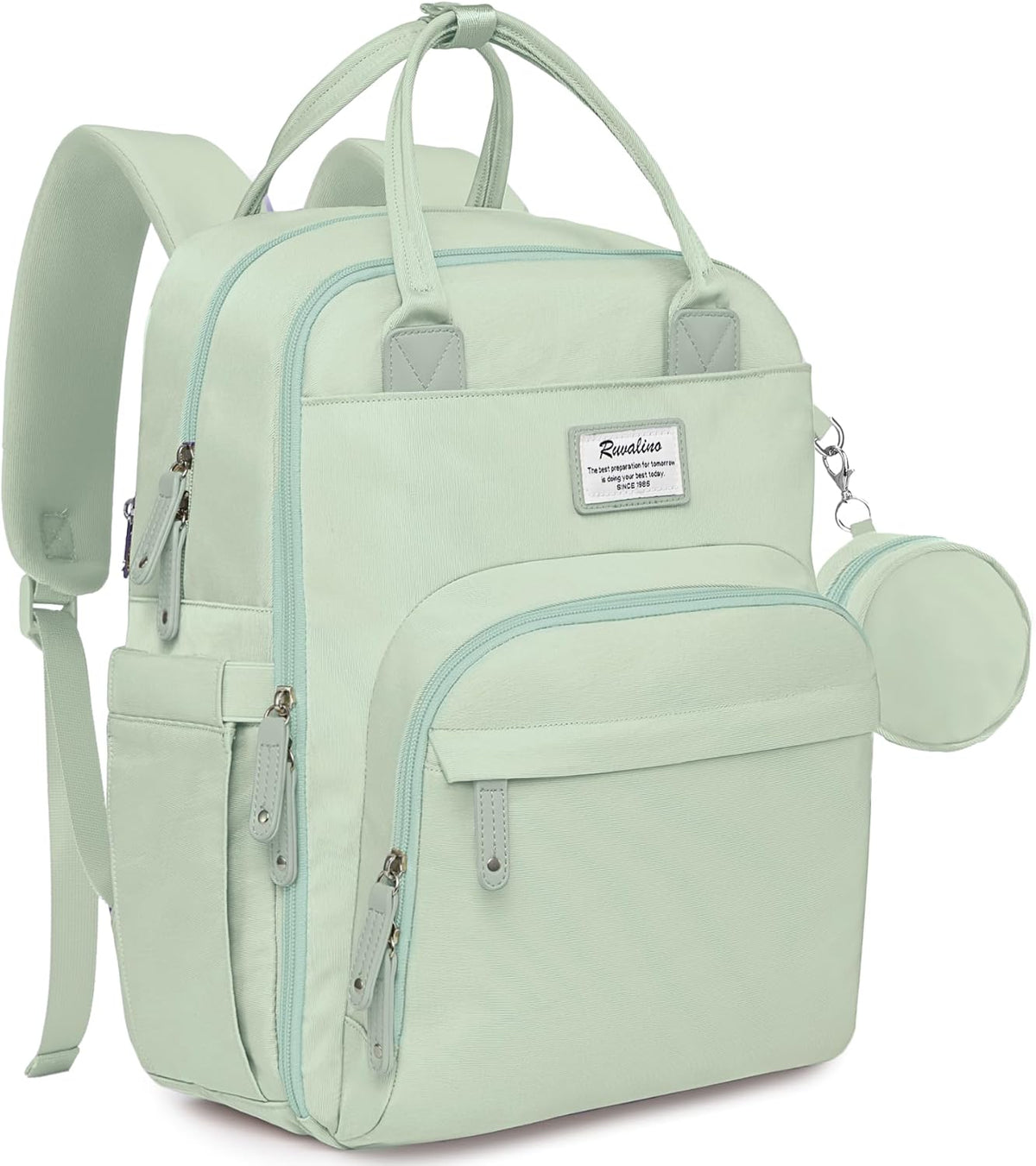 Diaper Bag Backpack-Multifunction Travel Baby Diaper Bag with Changing Pad, Insulated Bottle Holders & Pacifier Case, Large Capacity, Waterproof, Gray