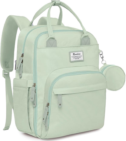 Diaper Bag Backpack-Multifunction Travel Baby Diaper Bag with Changing Pad, Insulated Bottle Holders & Pacifier Case, Large Capacity, Waterproof, Gray
