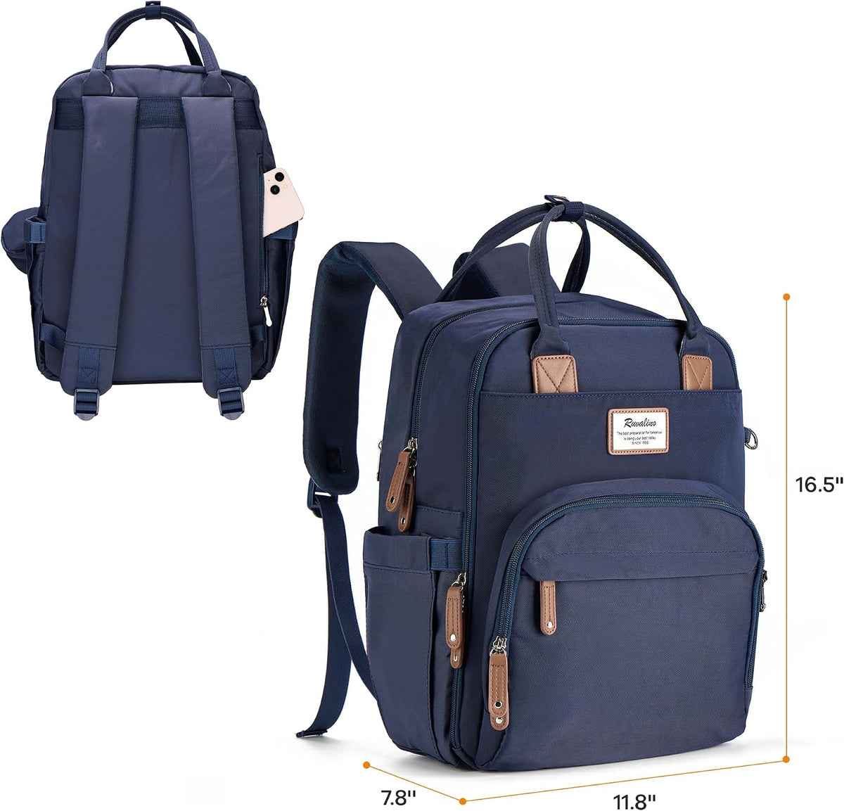 Diaper Bag Backpack-Multifunction Travel Baby Diaper Bag with Changing Pad, Insulated Bottle Holders & Pacifier Case, Large Capacity, Waterproof, Gray