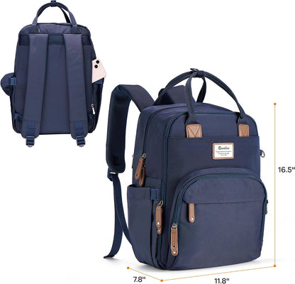 Diaper Bag Backpack-Multifunction Travel Baby Diaper Bag with Changing Pad, Insulated Bottle Holders & Pacifier Case, Large Capacity, Waterproof, Gray