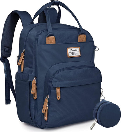 Diaper Bag Backpack-Multifunction Travel Baby Diaper Bag with Changing Pad, Insulated Bottle Holders & Pacifier Case, Large Capacity, Waterproof, Gray