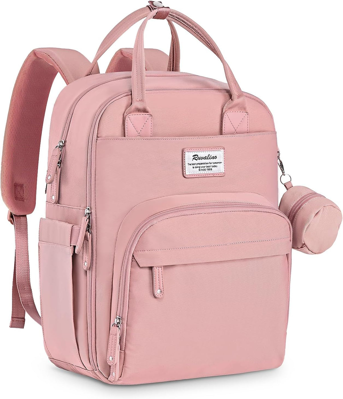 Diaper Bag Backpack-Multifunction Travel Baby Diaper Bag with Changing Pad, Insulated Bottle Holders & Pacifier Case, Large Capacity, Waterproof, Gray