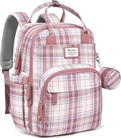 Diaper Bag Backpack-Multifunction Travel Baby Diaper Bag with Changing Pad, Insulated Bottle Holders & Pacifier Case, Large Capacity, Waterproof, Gray