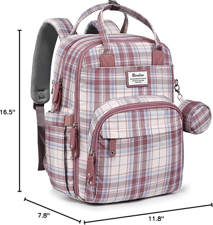 Diaper Bag Backpack-Multifunction Travel Baby Diaper Bag with Changing Pad, Insulated Bottle Holders & Pacifier Case, Large Capacity, Waterproof, Gray