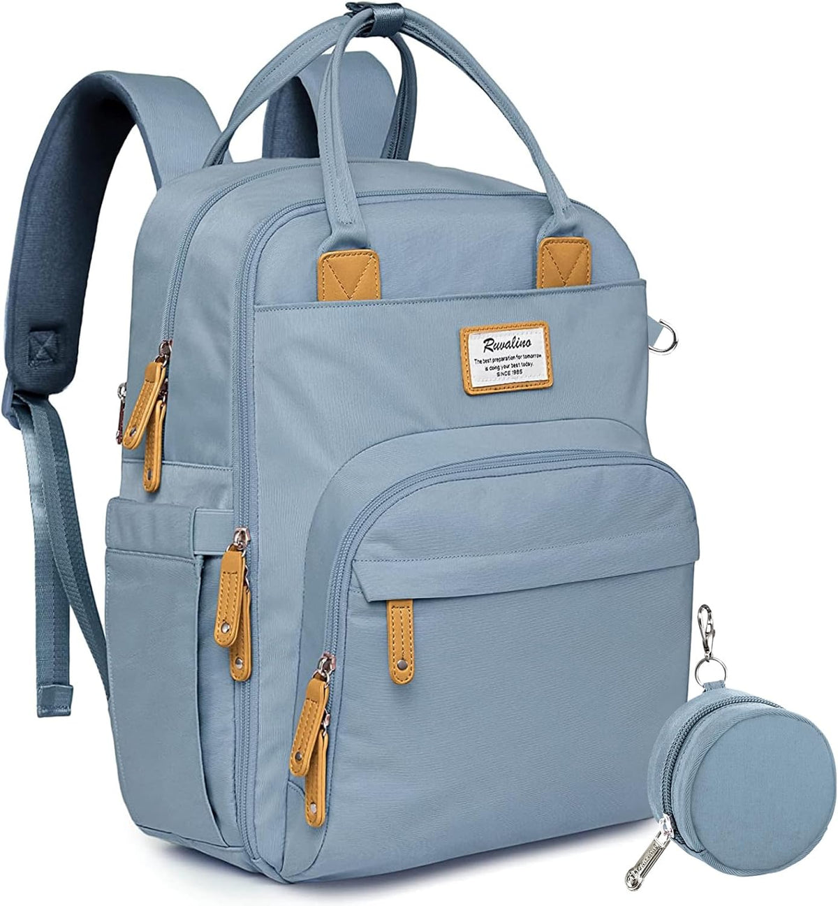 Diaper Bag Backpack-Multifunction Travel Baby Diaper Bag with Changing Pad, Insulated Bottle Holders & Pacifier Case, Large Capacity, Waterproof, Gray