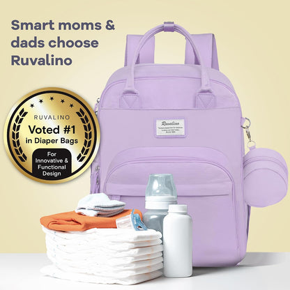 Diaper Bag Backpack-Multifunction Travel Baby Diaper Bag with Changing Pad, Insulated Bottle Holders & Pacifier Case, Large Capacity, Waterproof, Gray